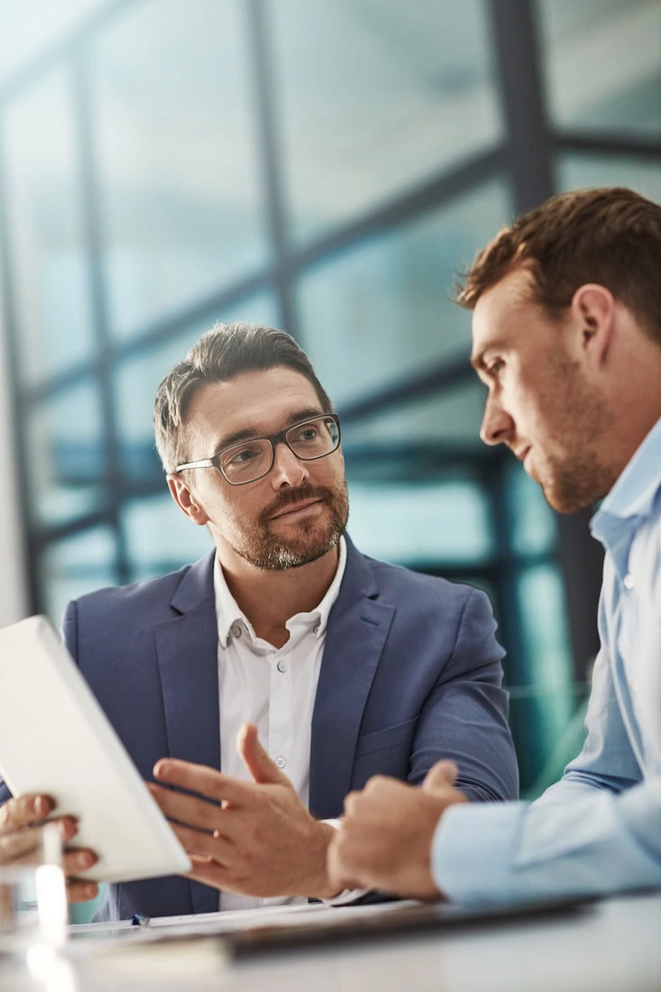 Healthcare consultants work on a project.